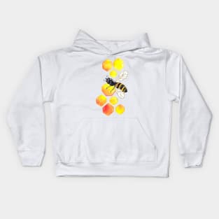 Watercolor Honey bees Pattern Kids Hoodie